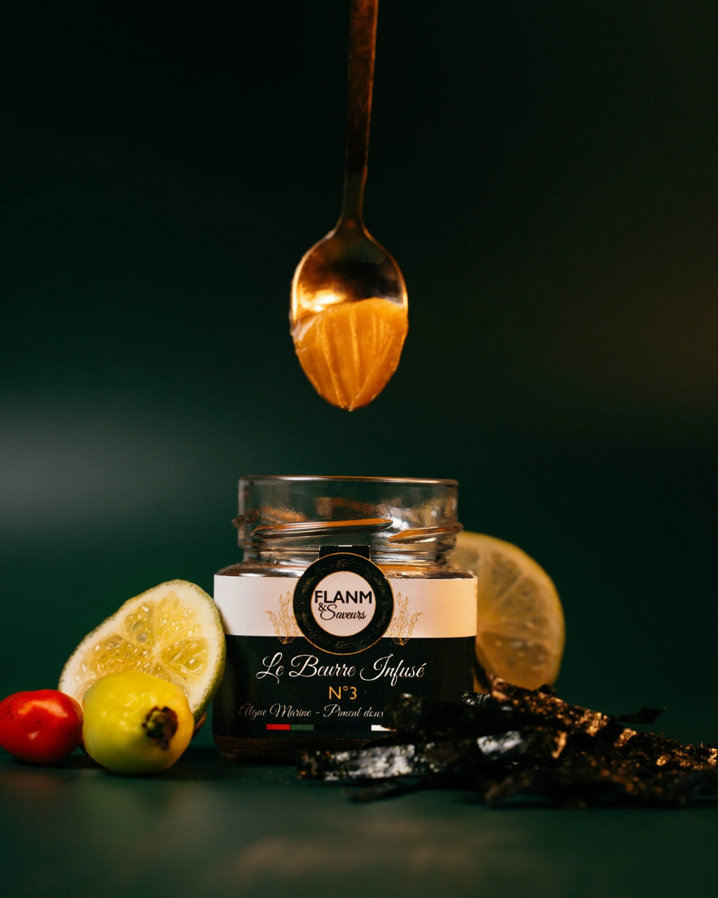Beurre infusé n°3 - Algue marine, Piment doux & Citron vert