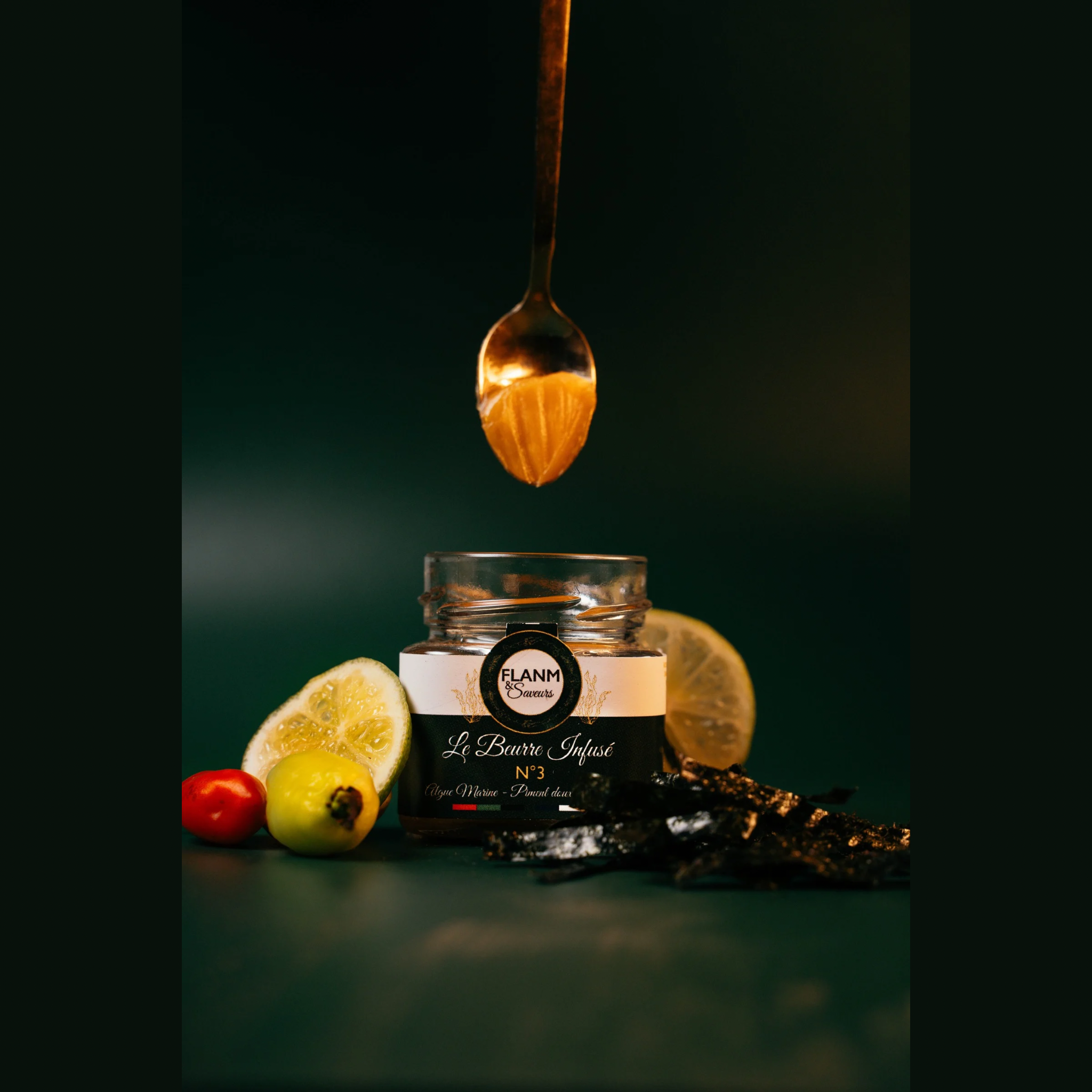 Beurre infusé n°3 - Algue marine, Piment doux & Citron vert