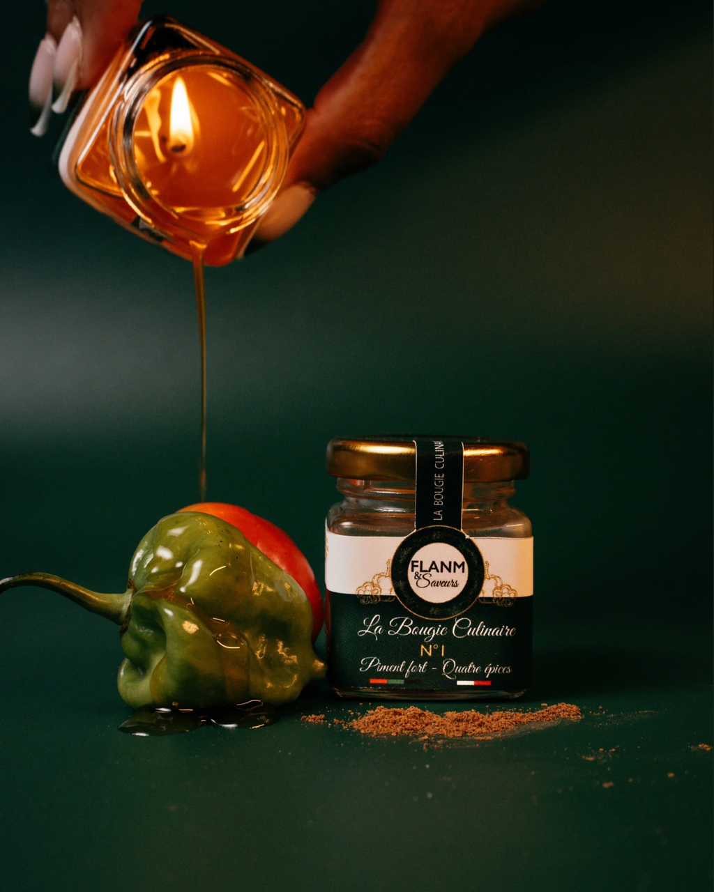 La bougie culinaire n°1 - Piment fort & Quatre épices